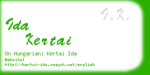 ida kertai business card